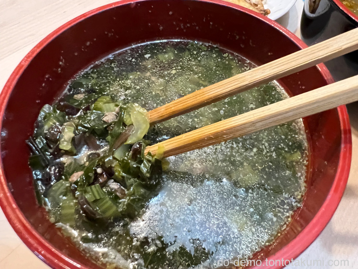 小松菜ときくらげの中華スープ